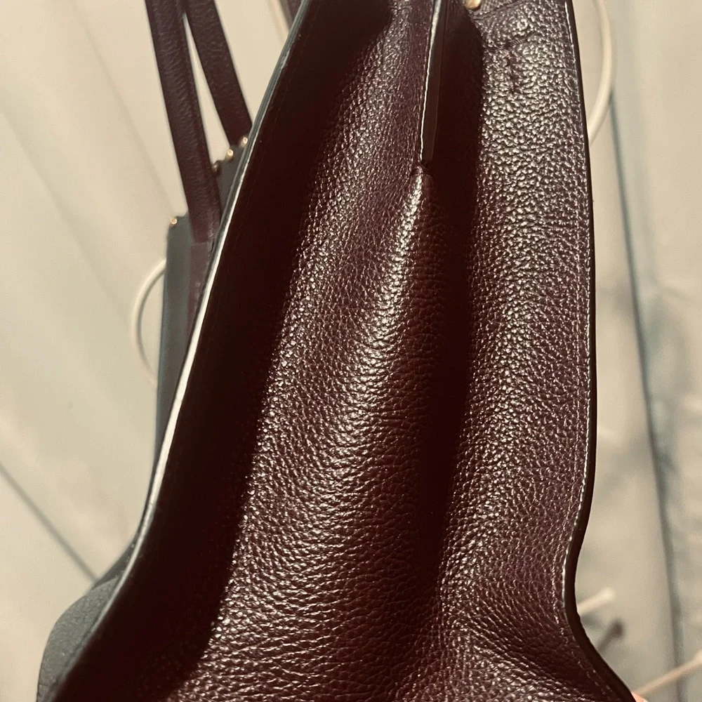 Coach Charlie Carryall Black Tote with Brown Handles and Scalloped  rivets - Picture 11 of 16
